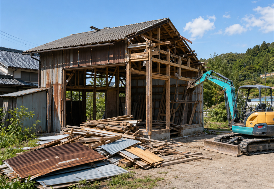 納屋と作業小屋の解体事例